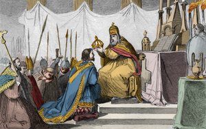 Charlemagne crowned by Pope Leo III at St Peter