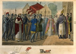 Dagobert I (603 - 639) Taking Down the Banner at St Denis by Ambroise Tardieu