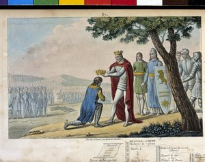 Henri I (1008 - 1060), Capetian dynasty. Winner of his brother Robert le Vieux, he forgave him and gave him the Duchy of Burgundy in 1016 - Designed and engraved by Ambroise Tardieu in 1825.