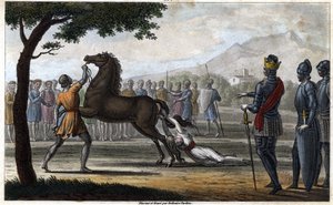 The Death of Queen Brunhilda of Austrasia - Drawn and Engraved by Ambroise Tardieu