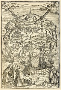 Map of the New Island of Utopia from a 1518 Edition of Utopia by Sir Thomas More, First Published in 1516 by Ambrosius Holbein