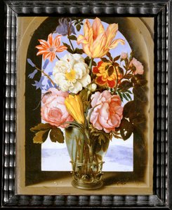 Bouquet of Flowers in a Stone Archway Opening by Ambrosius II Bosschaert