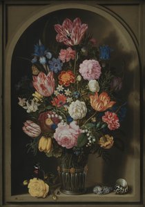 Bouquet of Flowers in a Stone Niche by Ambrosius the Elder Bosschaert