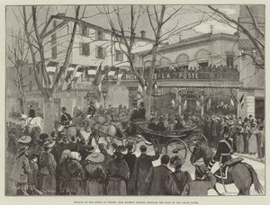 Arrival of the Queen at Grasse, Her Majesty passing through the Town to the Grand Hotel by Amedee Forestier