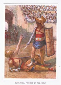 Gladiators, the End of the Combat (illustration from The Roman Soldier) by Amedee Forestier
