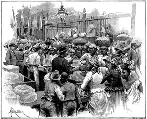 Ice stall in the market, Georgetown, Demerara, British Guiana, 1888