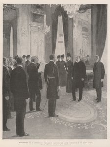 King Edward VII at Copenhagen, His Majesty receiving the Danish Deputation in the King