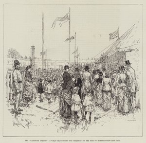 Mrs Gladstone opening a Public Playground for Children on the Site of Horsemonger-Lane Jail by Amedee Forestier