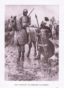 The Cataphractus or Armoured Cavalryman (illustration from The Roman Soldier) by Amedee Forestier