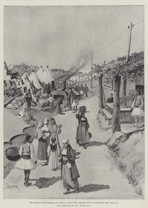 The Recent Earthquakes in Greece, Survivors camping out at Atalante by Amedee Forestier