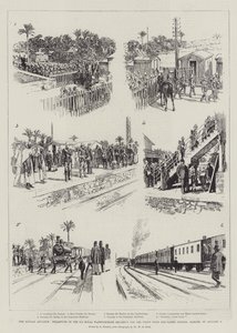 The Soudan Advance, Departure of the 6th Royal Warwickshire Regiment for the Front from Sidi-Gaber Station, Ramleh, on 9 January