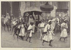 The Sultan of Morocco in his New Cab by Amedee Forestier