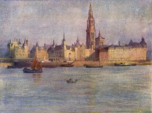 The Roadstead from the Tête de Flandre, Antwerp by after Amedee Forestier