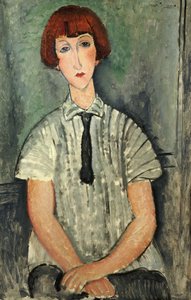Young Girl with a Striped Blouse by Amedeo Modigliani