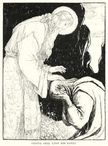 Festus Fell Upon His Knees by Amelia M. (attr.to) Bowerley or Bauerle