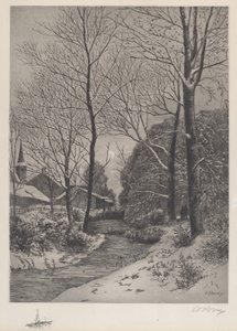 Moonlit Stroll in Winter by American 19th Century