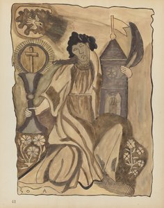 Plate 41: Saint Barbara: From Portfolio Spanish Colonial Designs of New Mexico