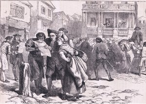 Bostonians reading the Stamp Act (illustration from 