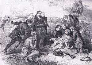 Death of Wolfe, illustration from Cassells History of the United States published by Cassell, Petter & Galpin, c.1900 by American English school