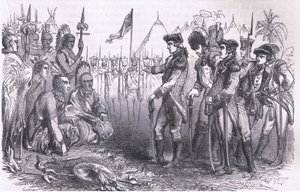 General Burgoyne addressing the indians, illustration from Cassells History of the United States published by Cassell, Petter & Galpin, c.1900