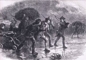 Night Maneuvers of the Americans at Boston, illustration from Cassells History of the United States published by Cassell, Petter & Galpin, c.1900