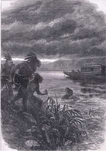 Traders on the Ohio attacked by savages by American English school