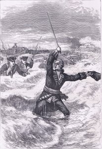 Wolfe landing at Louisburg, illustration from Cassells History of the United States by American English school