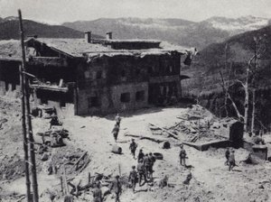 American and French Troops Inspecting the Ruins of Nazi Leader Adolf Hitler