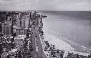Chicago: Sheridan Road and Oak Street Beach, Looking North from Drake Hotel