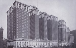 Chicago: The Stevens Hotel, with Blackstone Hotel at Right by American Photographer (after)