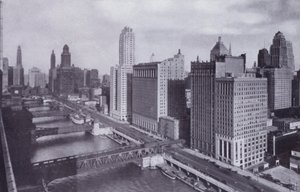 Chicago: Wacker Drive and Chicago River Bridges by American Photographer (after)