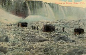 Famous ice bridge at Niagara Falls, New York, USA