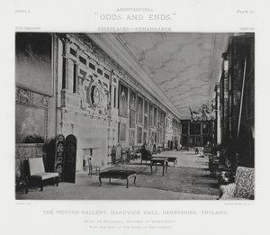 Fireplace: The Picture-Gallery, Hardwick Hall, Derbyshire, England