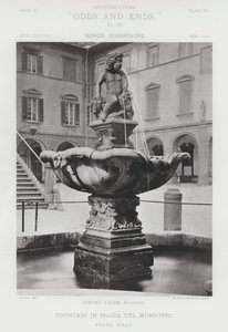 Fountain in Piazza Del Municipio, Prato, Italy by American Photographer (after)
