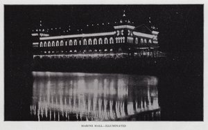 Marine Hall, illuminated