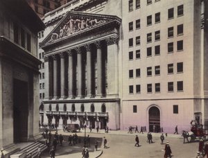 New York: J P Morgan and Co; New York Stock Exchange by American Photographer (after)
