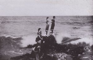Old Orchard Beach, Maine: Surf at Googins Rocks by American Photographer (after)