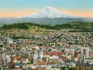 Portland, Oregon, Mount Hood in Distance by American Photographer (after)