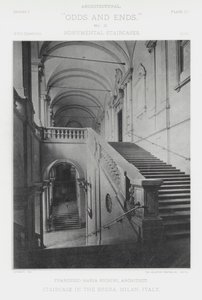 Staircase in the Brera, Milan, Italy by American Photographer (after)