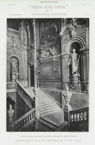 Staircase in the Palazzo Reale, Turin, Italy by American Photographer (after)