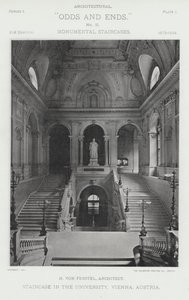 Staircase in the University, Vienna, Austria by American Photographer (after)