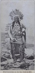 The Apache chief Geronimo on the warpath in 1885