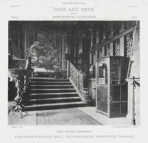 The Grand Staircase Hall, Holland House, Kensington, England by American Photographer (after)