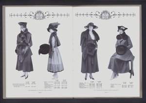 Two-page spread from The Theater of Fur Fashion