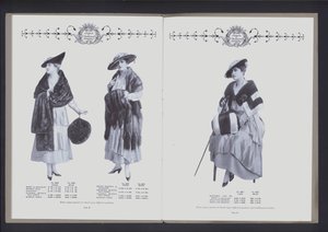 Two-page spread from The Theater of Fur Fashion
