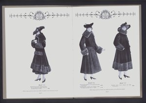 Two-page spread from The Theater of Fur Fashion