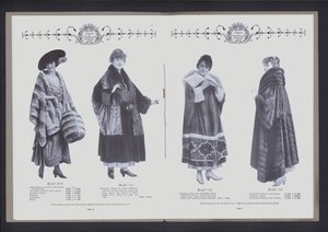 Two-page spread from The Theater of Fur Fashion