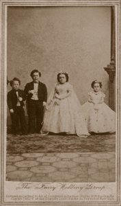 Wedding photograph of Charles Sherwood Stratton, American entertainer known as General Tom Thumb, and his wife, Lavinia Warren