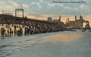 African American Baptizing, Mississippi River by American Photographer