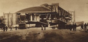 America in World War I: NC-3 and NC-4 in front of their hangar ready for the trans-Atlantic flight by American Photographer